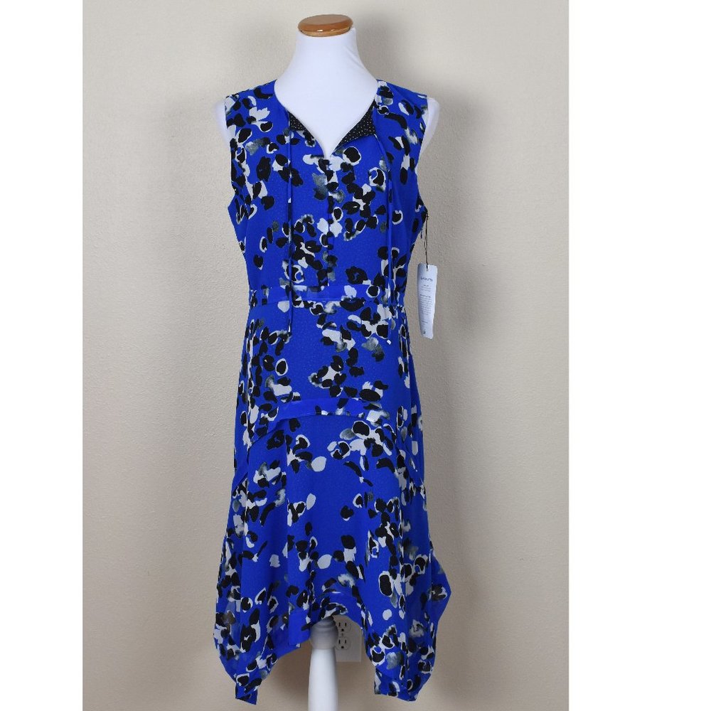 CAbi 5576 Untamed Dress Cobalt Blue Floral Medium